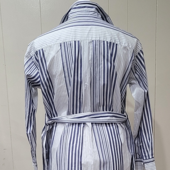 Striped Belted Midi Cotton Shirt Dress Womens Size XS - Picture 4 of 14